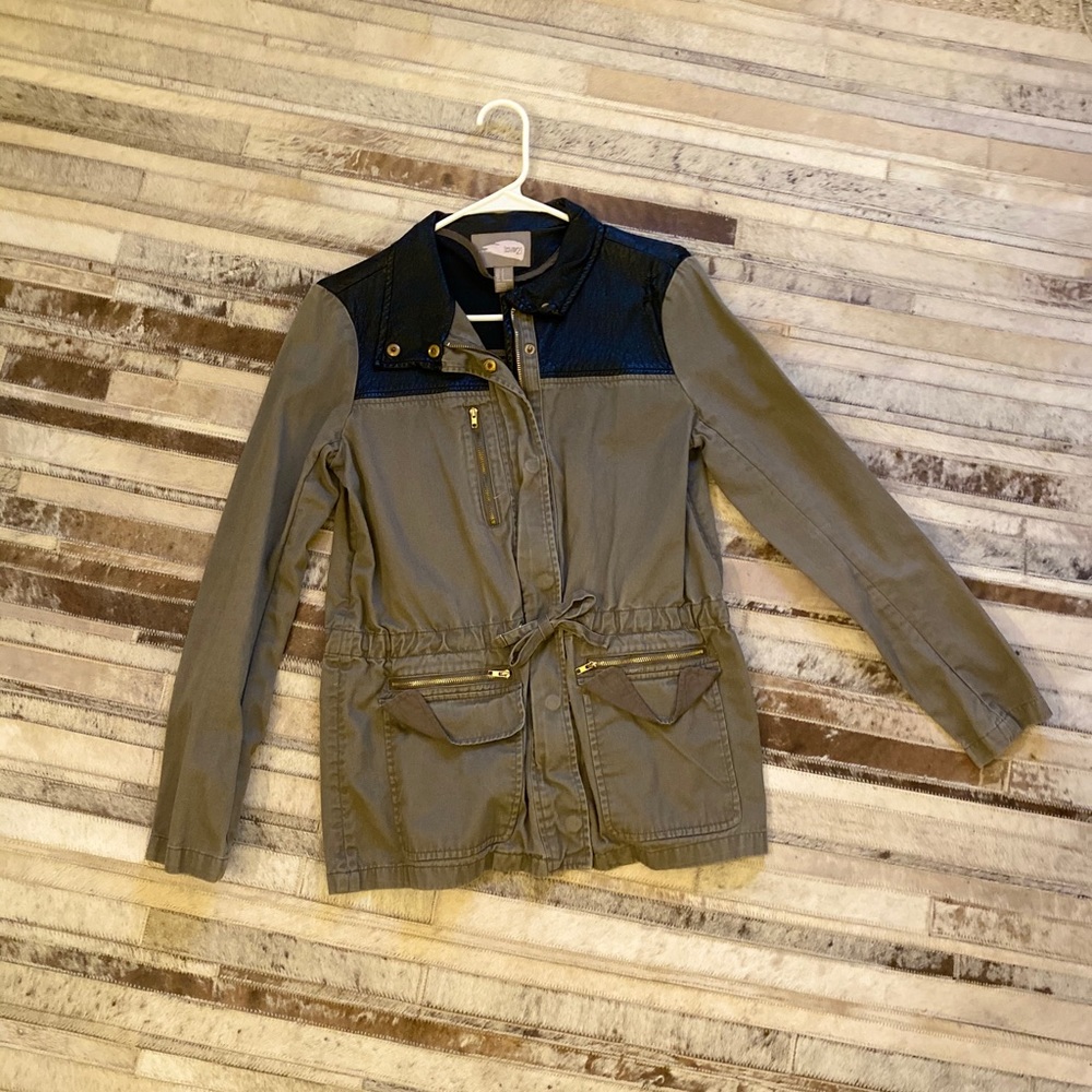 Army green utility jacket